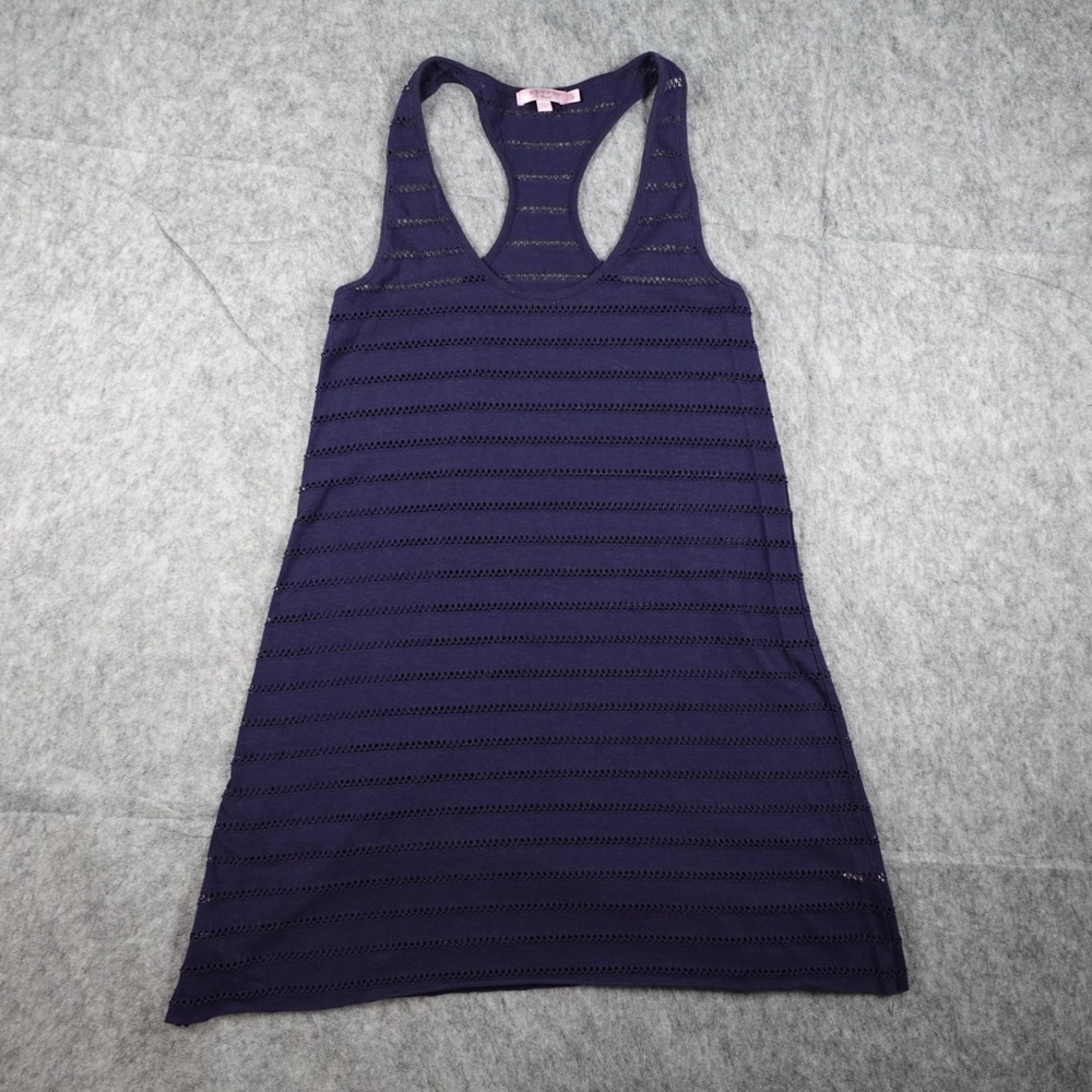 Calypso St Barth Swim Cover Up Dress Women Small Blue‎ Pointelle Knit Racerback